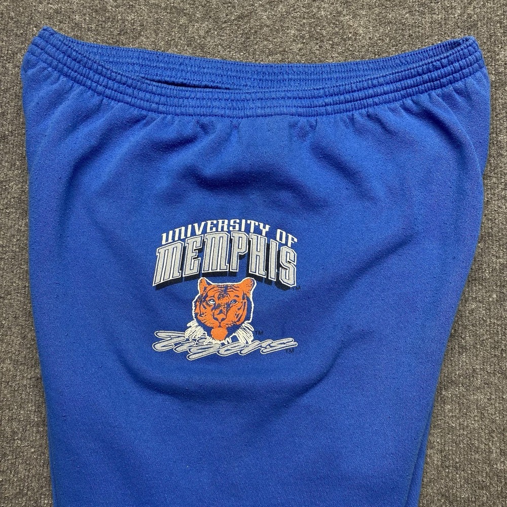 Vintage Memphis Tigers Sweatpants Adult XL Made In USA  Blue Tapered Baggy Y2K